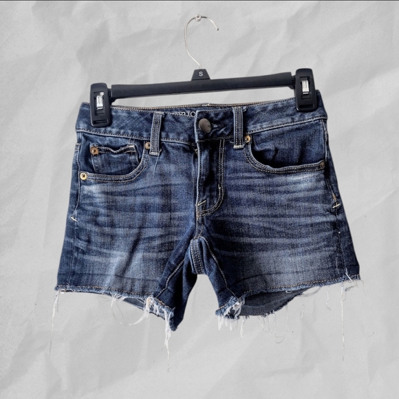 American Eagle Jean Shorts Super Stretch Shortie Size 00 - Picture 1 of 5